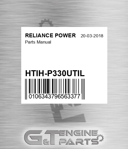 HTIH-P330UTIL Parts Manual for RELIANCE POWER