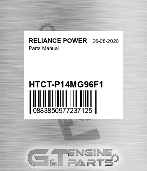 HTCT-P14MG96F1 Parts Manual for RELIANCE POWER