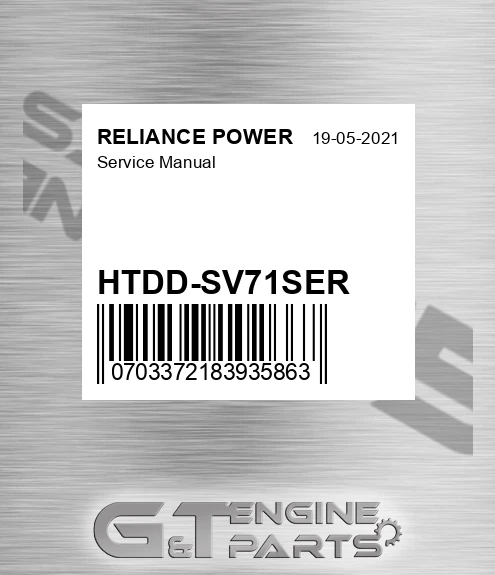 HTDD-SV71SER Service Manual for RELIANCE POWER