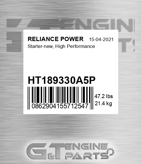 HT189330A5P Starter-new, High Performance for RELIANCE POWER