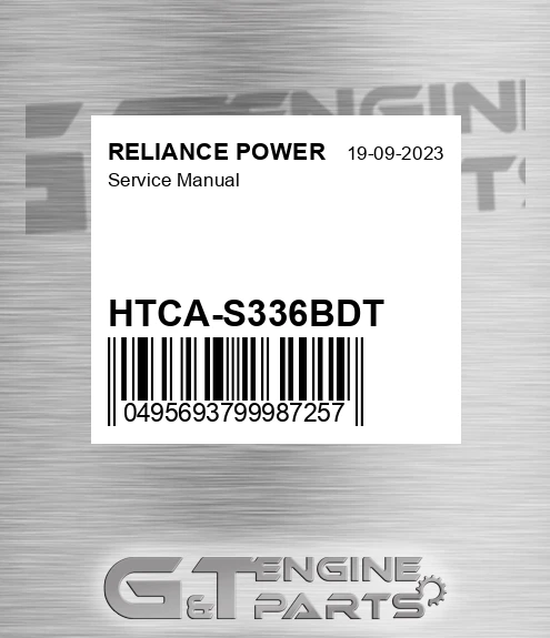 HTCA-S336BDT Service Manual for RELIANCE POWER