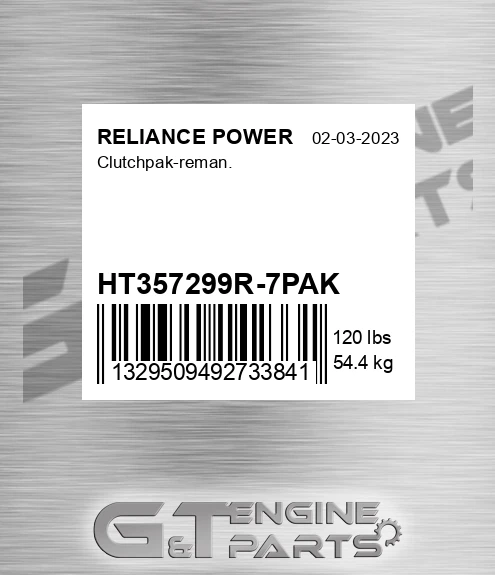 HT357299R-7PAK Clutchpak-reman. for RELIANCE POWER