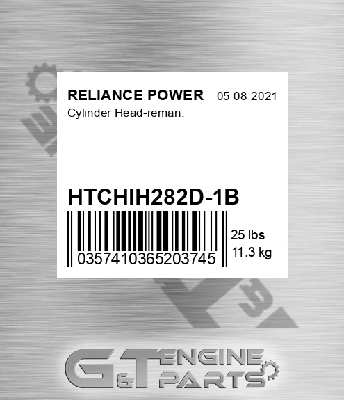 HTCHIH282D-1B Cylinder Head-reman. for RELIANCE POWER