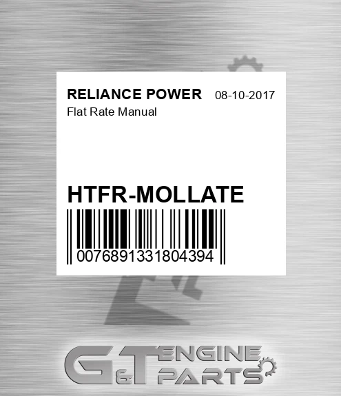 HTFR-MOLLATE Flat Rate Manual for RELIANCE POWER