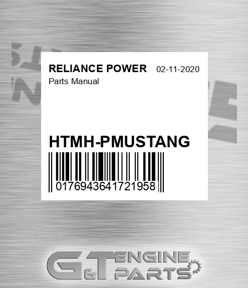 HTMH-PMUSTANG Parts Manual for RELIANCE POWER