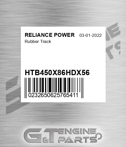 HTB450X86HDX56 Rubber Track for RELIANCE POWER