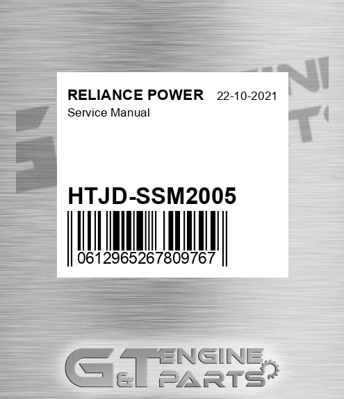 HTJD-SSM2005 Service Manual for RELIANCE POWER