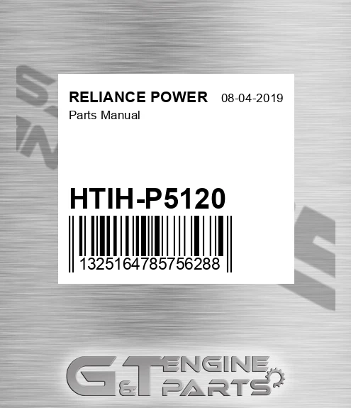HTIH-P5120 Parts Manual for RELIANCE POWER