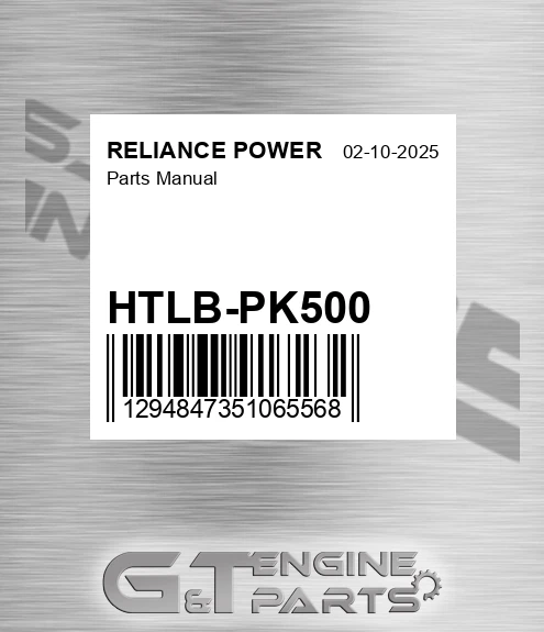 HTLB-PK500 Parts Manual for RELIANCE POWER