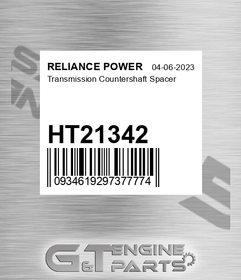 HT21342 RELIANCE POWER Transmission Countershaft Spacer