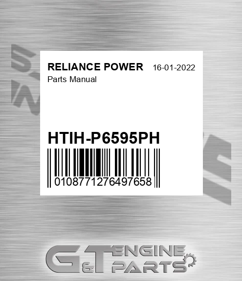 HTIH-P6595PH Parts Manual for RELIANCE POWER