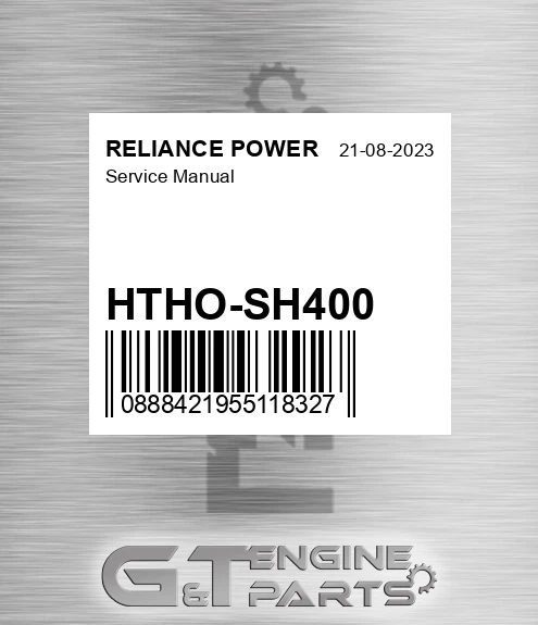 HTHO-SH400 Service Manual for RELIANCE POWER