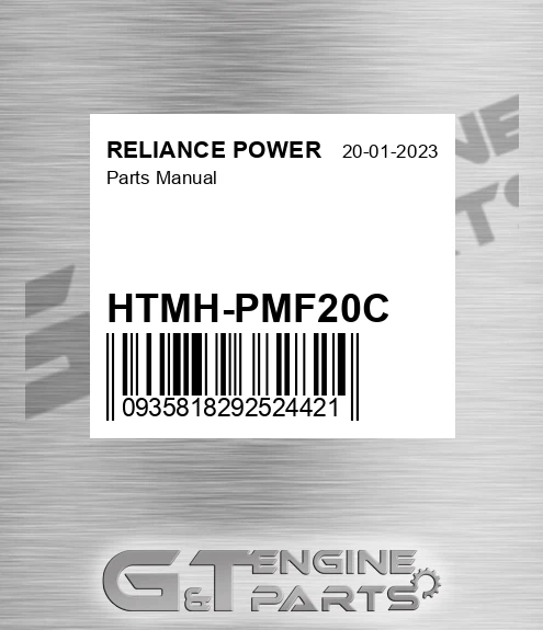 HTMH-PMF20C Parts Manual for RELIANCE POWER