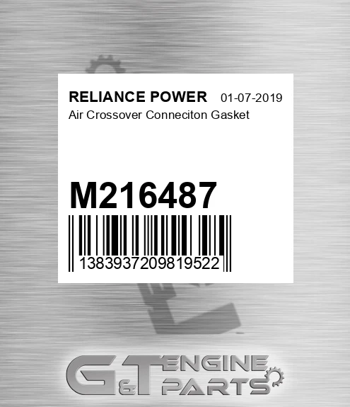 M216487 Air Crossover Conneciton Gasket