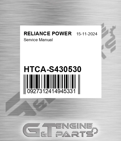 HTCA-S430530 Service Manual for RELIANCE POWER