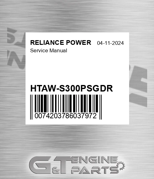 HTAW-S300PSGDR Service Manual for RELIANCE POWER