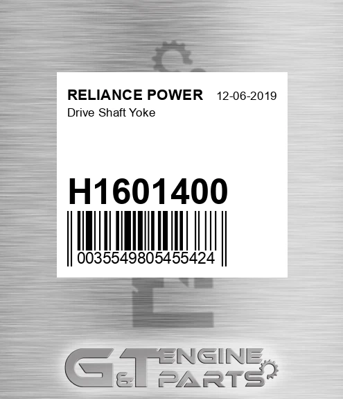 H1601400 Drive Shaft Yoke