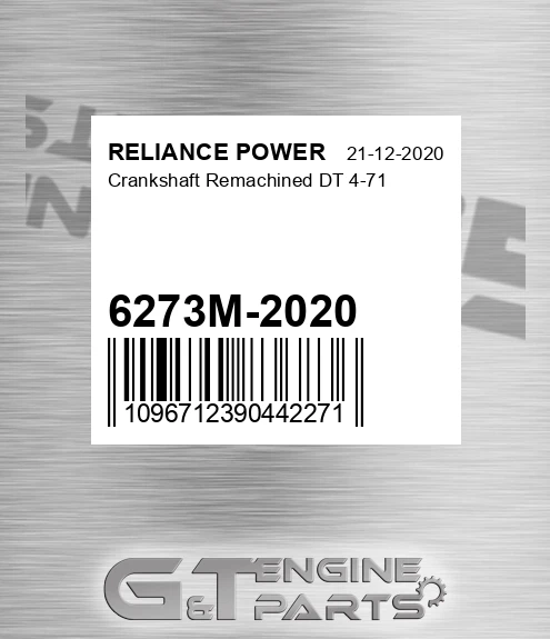6273M-2020 Crankshaft Remachined Dt 4-71