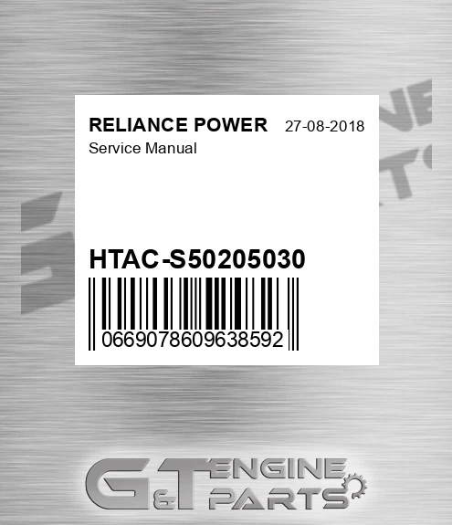 HTAC-S50205030 Service Manual for RELIANCE POWER