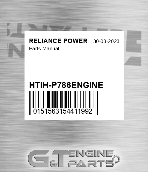 HTIH-P786ENGINE Parts Manual for RELIANCE POWER