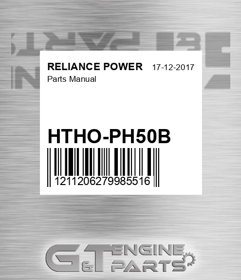 HTHO-PH50B Parts Manual for RELIANCE POWER