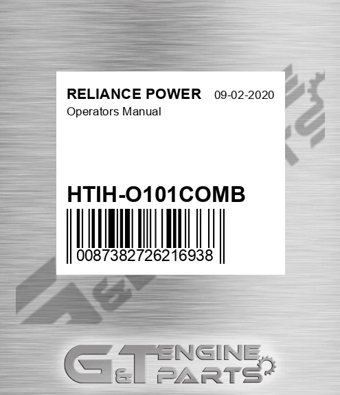 HTIH-O101COMB Operators Manual for RELIANCE POWER