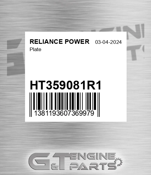 HT359081R1 Plate