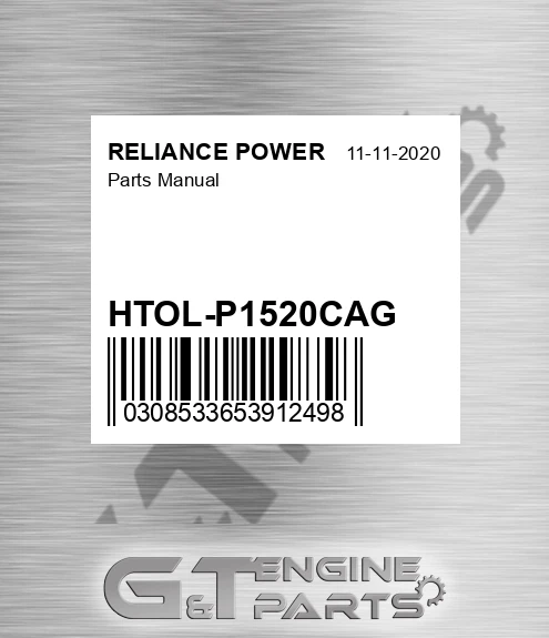 HTOL-P1520CAG Parts Manual for RELIANCE POWER