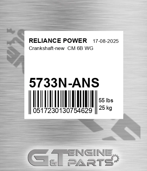 5733N-ANS Crankshaft-new Cm 6b Wg
