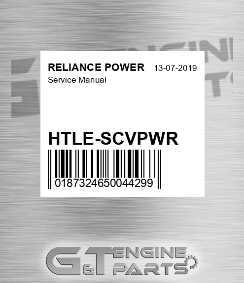 HTLE-SCVPWR Service Manual for RELIANCE POWER