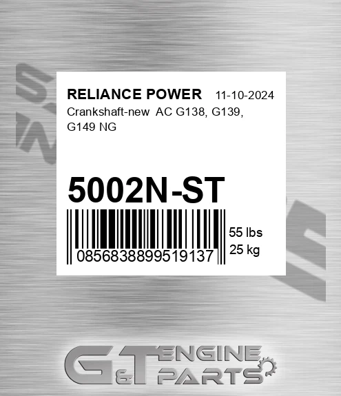 5002N-ST Crankshaft-new Ac G138, G139, G149 Ng
