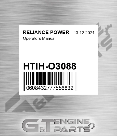 HTIH-O3088 Operators Manual for RELIANCE POWER