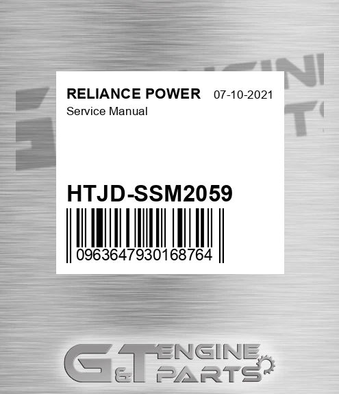 HTJD-SSM2059 Service Manual for RELIANCE POWER