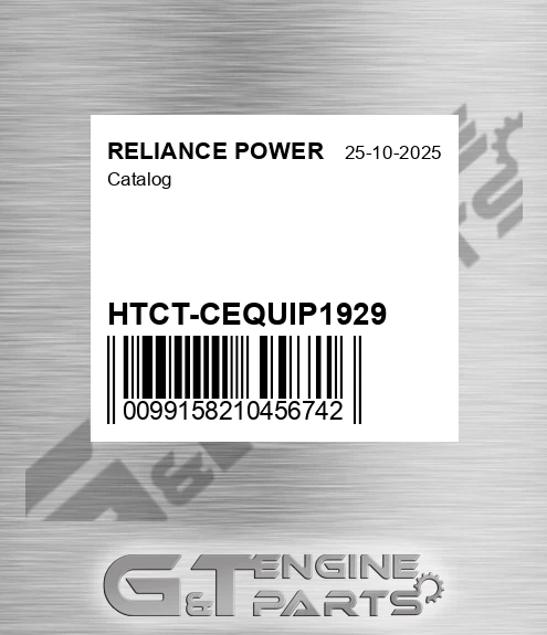 HTCT-CEQUIP1929 Catalog for RELIANCE POWER