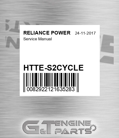 HTTE-S2CYCLE Service Manual for RELIANCE POWER