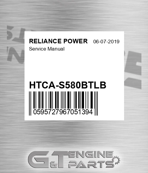 HTCA-S580BTLB Service Manual for RELIANCE POWER