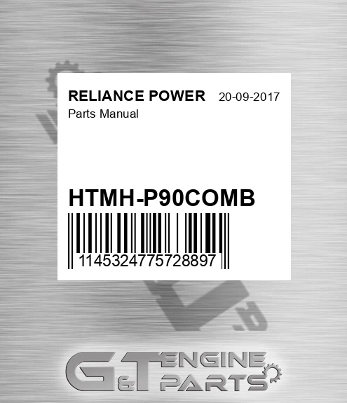 HTMH-P90COMB Parts Manual for RELIANCE POWER