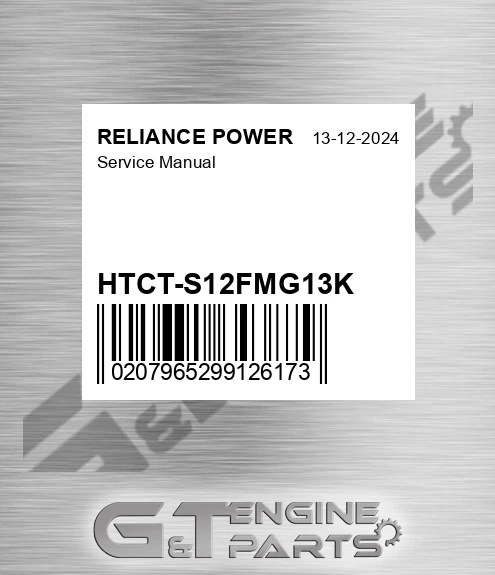 HTCT-S12FMG13K Service Manual for RELIANCE POWER