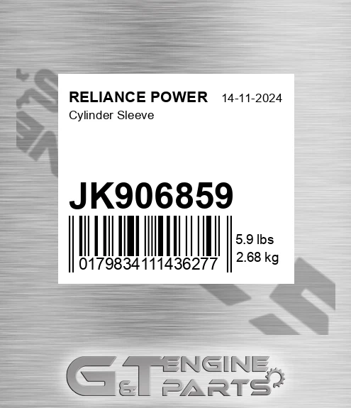 JK906859 Cylinder Sleeve for RELIANCE POWER