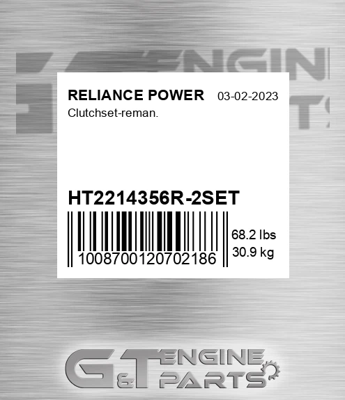 HT2214356R-2SET Clutchset-reman.