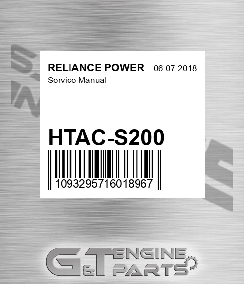 HTAC-S200 Service Manual for RELIANCE POWER