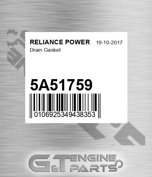 5A51759 Drain Gasket