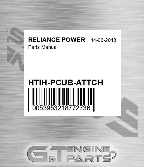 HTIH-PCUB-ATTCH Parts Manual for RELIANCE POWER