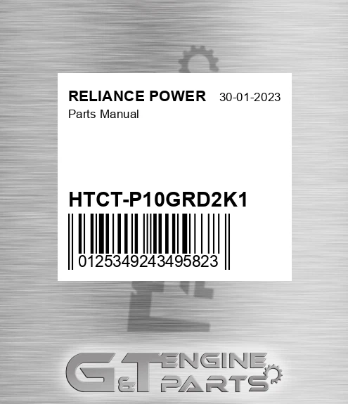 HTCT-P10GRD2K1 Parts Manual for RELIANCE POWER