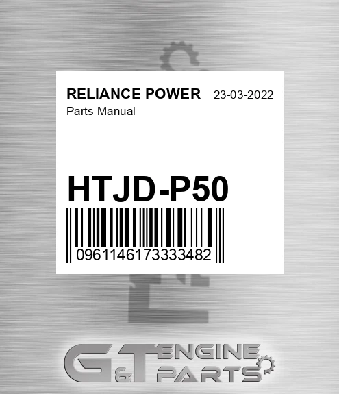 HTJD-P50 Parts Manual for RELIANCE POWER