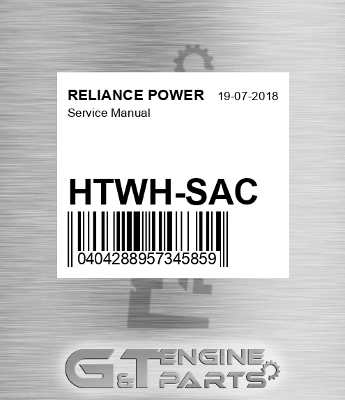 HTWH-SAC Service Manual for RELIANCE POWER
