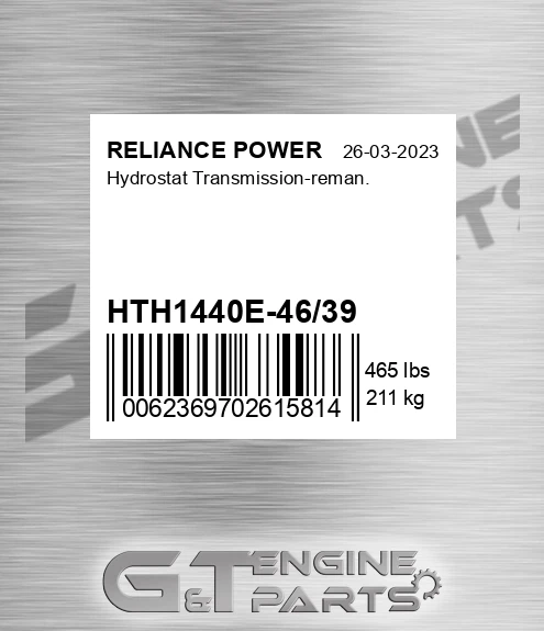 HTH1440E-46/39 Hydrostat Transmission-reman.