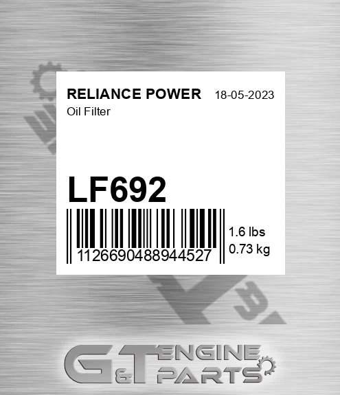 LF692 RELIANCE POWER Oil Filter