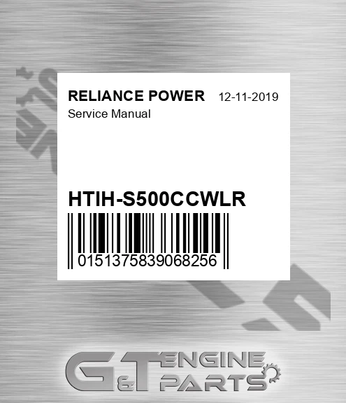 HTIH-S500CCWLR Service Manual for RELIANCE POWER