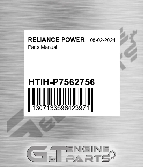 HTIH-P7562756 Parts Manual for RELIANCE POWER